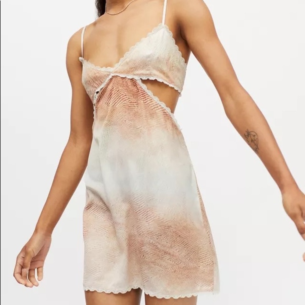 Lioness Cream Satin Mini Slip Dress - Picture 5 of 12